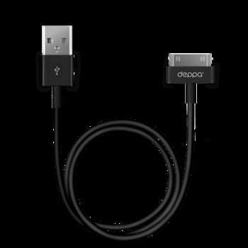 Аксессуар для Apple DEPPA USB-30-pin для Apple, 1.2м, черный, 72112