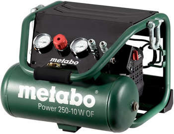 Компрессор пневматический Metabo Power 250-10 W OF безмасляный 120л/мин 10л 1500Вт зеленый 601544000