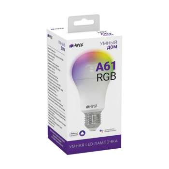Устройство (умный дом) HIPER Лампа светодиодная Умная LED лампочка Wi-Fi IoT A61 RGB HI-A61 RGB