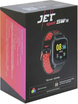 Умные часы, браслет Jet Sport SW-5 52мм 1.44" IPS черный