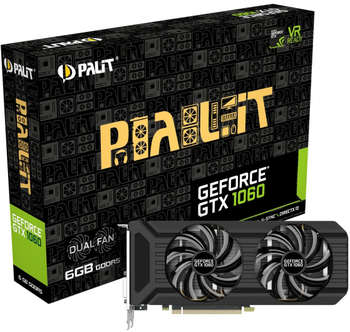 Видеокарта Palit PCI-E PA-GTX1060 DUAL 6G nVidia GeForce GTX 1060 6144Mb 192bit (NE51060015J9-1061D) (УЦЕНКА)