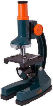 Микроскоп Levenhuk LabZZ M1 монокуляр 100-300 на 3 объектива зеленый/оранжевый 69739