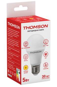 Лампа HIPER светодиодная THOMSON LED A60 5W 450Lm E27 3000K TH-B2097