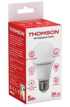 Лампа HIPER светодиодная THOMSON LED A60 5W 470Lm E27 4000K TH-B2098