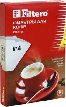 Аксессуары для кофеварок FILTERO Фильтр №4/40 белый для кофе