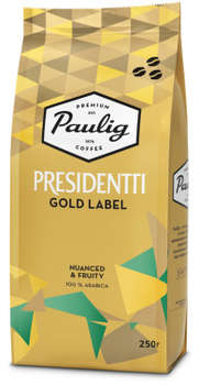 Кофе Paulig зерновой Presidentti Gold Label 250г.