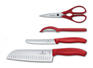 Нож кухонный VICTORINOX Набор ножей кухон. Kitchen Set, 4 pieces  компл.:4предм. красный подар.коробка