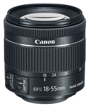 Объектив Canon EF-S IS STM 18-55мм f/4-5.6 черный 1620C005