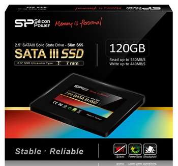 Накопитель SSD Silicon Power SSD SATA-III 120Gb SP120GBSS3S55S25 S55 2.5" w440Mb/s