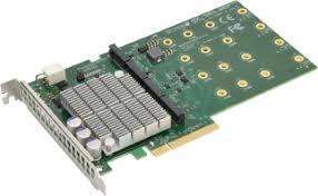 Серверный контроллер SuperMicro Аксессуар для серверного оборудования NVME AOC CARD AOC-SHG3-4M2P-O SUPERMICRO