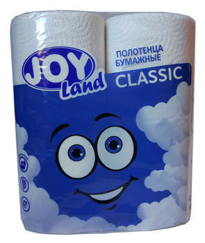 Полотенца бумажные JOY Land 2-хслойная 12м 50лист. белый
