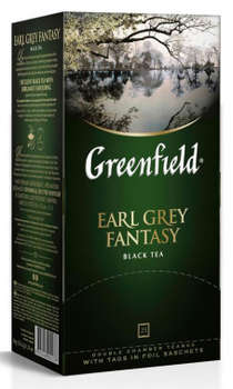 Чай Greenfield Earl Grey Fantasy черный 25пак. карт/уп.