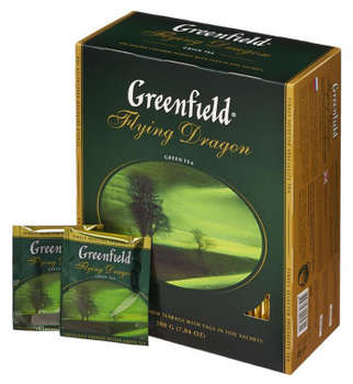 Чай Greenfield Flying Dragon зеленый 100пак. карт/уп.