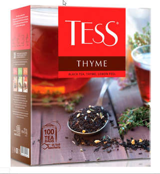 Чай Tess Thyme черный чабрец/цедра лимона 100пак. 150гр карт/уп.