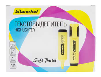 Маркер SILWERHOF Текстовыделитель Soft Pastel 108133-27 скошенный пиш. наконечник 1-5мм ванильный коробка