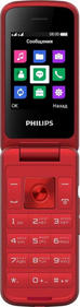 Сотовый телефон Philips E255 Xenium 32Mb красный раскладной 2Sim 2.4" 240x320 0.3Mpix GSM900/1800 GSM1900 MP3 FM microSD max32Gb 8670 001 69825