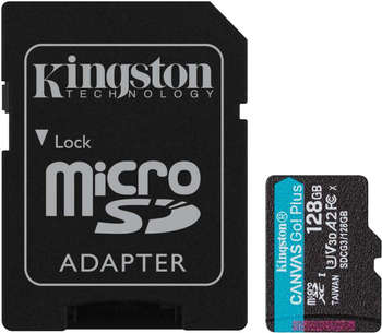 Карта памяти Kingston Флеш карта microSDXC 128GB SDCG3/128GB Canvas Go! Plus + adapter