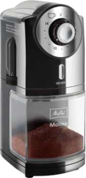 Кофемолка MELITTA Molino 100Вт сист.помол.:ротац.нож вместим.:200гр черный 21518