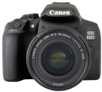Фотокамера Canon EOS 850D черный 24.1Mpix EF-S 18-135mm f/4-5.6 IS STM 3" 1080p Full HD SDXC Li-ion (3925C020)