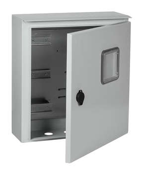Шкаф электрический IEK MKM51-N-03-54 ЩУ-3/1-0 У1 IP66 навесной 440мм 150мм 445мм 12мод. металл IP66 серый с возможностью установки счетчика