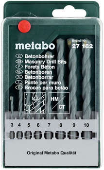 Набор бит и сверел  Metabo Набор сверл 627182000 по бетону/кирпичу/камню  для дрелей