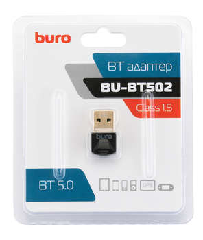 Контроллер BURO Адаптер USB BU-BT502 BT5.0+EDR class 1.5 20м черный