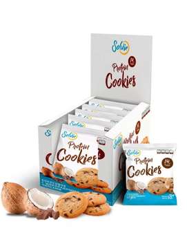 Спортивное питание Solvie Protein cookies протеиновое кокосовое с шоколадными чипсами без сахара/продукт готовый кондитерский 10 шт