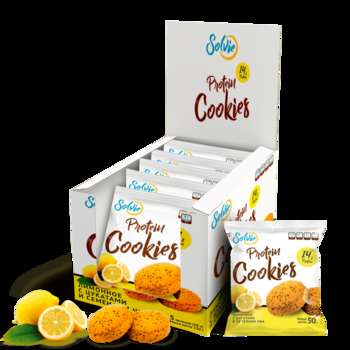 Спортивное питание Solvie Protein cookies протеиновое лимонное с цукатами и семенами чиа, без сахара/продукт готовый кондитерский 10 шт