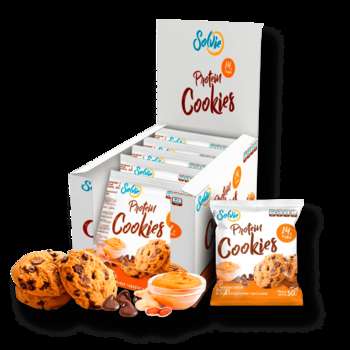 Спортивное питание Solvie Protein cookies протеиновое с арахисовой пастой и шоколадными чипсами без сахара/продукт готовый кондитерский 10 шт
