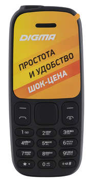 Сотовый телефон Digma Мобильный телефон A106 Linx 32Mb черный моноблок 2Sim 1.44" 68x98 GSM900/1800