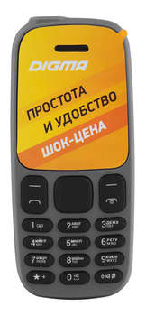 Сотовый телефон Digma Мобильный телефон A106 Linx 32Mb серый моноблок 2Sim 1.44" 68x98 GSM900/1800
