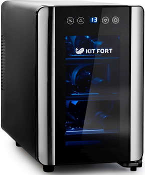 Холодильник KITFORT КТ-2401 черный/серебристый (Винный шкаф)