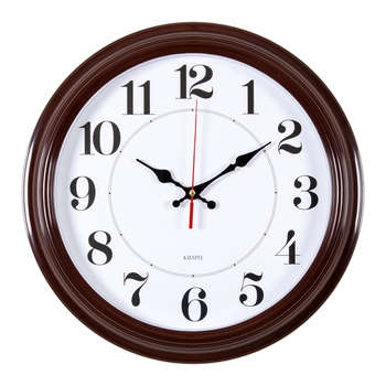 Часы БЮРОКРАТ настенные аналоговые WALLC-R85P D35см коричневый/белый