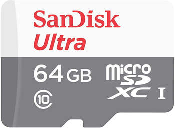 Карта памяти SanDisk Флеш карта microSDXC 64GB SDSQUNR-064G-GN3MN Ultra w/o adapter