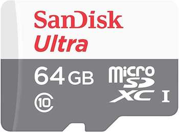 Карта памяти SanDisk Ultra® 64GB microSDXC 100MB/s Class 10 UHS-I SDSQUNR-064G-GN3MN