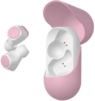 Наушники GEOZON Гарнитура внутриканальные Wave розовый/белый беспроводные bluetooth в ушной раковине