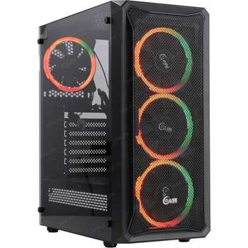 Корпус Powercase CMIZB-R4 Mistral Z4 Mesh RGB, Tempered Glass, 4x 120mm RGB fan, чёрный, ATX