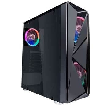 Корпус 1STPLAYER F4-3R1 FIREROSE F4 / ATX, tempered glass side panels / 3x 120mm LED fans inc. / F4-3R1