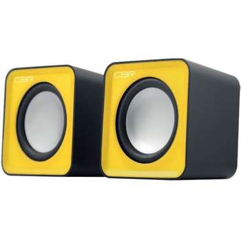 Акустическая система CBR CMS 90 Yellow, 2.0, питание USB, 2х3 Вт , материал корпуса пластик, 3.5 мм линейный стереовход, регул. громк., длина кабеля 1 м, цвет жёлтый