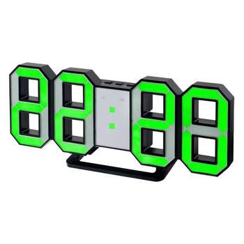 Акустическая система Perfeo LED часы-будильник "LUMINOUS", черный корпус / зелёная подсветка