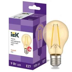 Лампа IEK LLF-A60-9-230-30-E27-CLG LED A60 шар золото 9Вт 230В 2700К E27 серия 360°