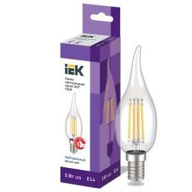 Лампа IEK LLF-CB35-5-230-40-E14-CL LED СВ35 св.н/ветру 5Вт 230В 4000К E14 серия 360°