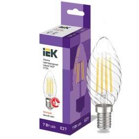 Лампа IEK LLF-CT35-7-230-30-E27-CL LED CT35 свеча вит. 7Вт 230В 3000К E27 серия 360°