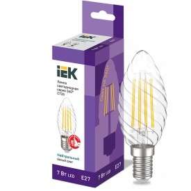 Лампа IEK LLF-CT35-7-230-40-E27-CL LED CT35 свеча вит. 7Вт 230В 4000К E27 серия 360°