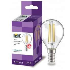 Лампа IEK LLF-G45-7-230-40-E14-CL LED G45 шар прозр. 7Вт 230В 4000К E14 серия 360°