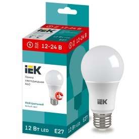 Лампа IEK LLE-A60-12-12-24-40-E27 LED A60 шар 12Вт 12-24В 4000К E27