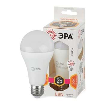Лампа ЭРА Б0035334 Лампочка светодиодная STD LED A65-25W-827-E27 E27 / Е27 25Вт груша теплый белый свет