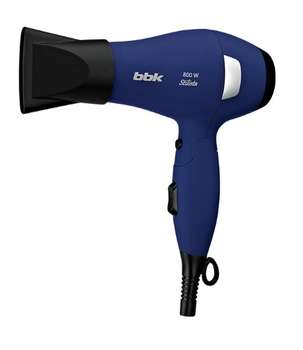 BBK BHD0800 Фен, темно-синий; Автоматическое отключение при перегреве.; длина шнура: 1.8м; мощность: 800Вт; цвет: темно-синий