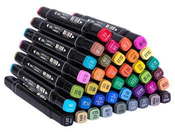 Маркер DELI Набор маркеров для скетчинга E70806-40 двойной пиш. наконечник 40цв. текстильная сумка
