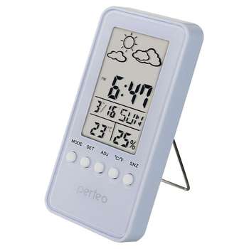 Акустическая система Perfeo Часы-метеостанция "Window", белый,  время, температура, влажность, дата